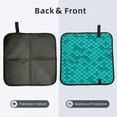 thumbnail image 2 of Fish Scales Blue Geometric Foldable Seat Cushion for Bleachers, Stadium Seats, Camping & Outdoor Events, Portable Lightweight Pad with Carabiner, 2 of 6