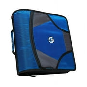 CASEIT Case-It King Sized Zip Tab 4-Inch D-Ring Zipper Binder, Blue, D-186-BL