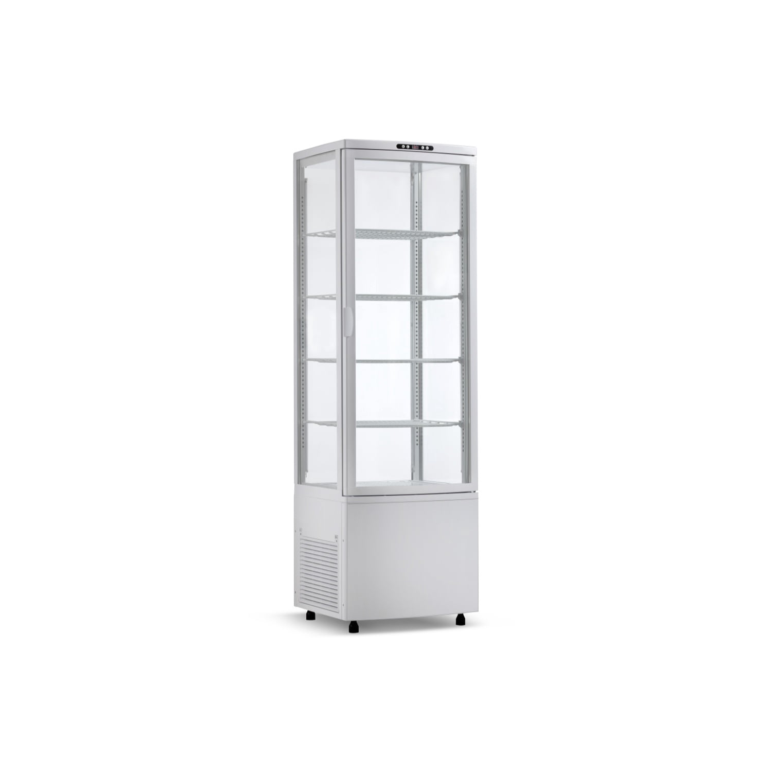 Commercial Refrigerator Display Fridge, 8.4 Cu. FT Cake Fridge Merchandiser Display Beverage Cooler for Office or Bar Double-Layered Glass, Upright Refrigerator with LED Lighting, Adjustable Shelves