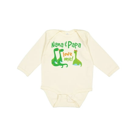 

Inktastic Nana Papa Love Me Grandchild Dinosaur Gift Baby Boy Long Sleeve Bodysuit