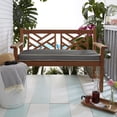 thumbnail image 4 of Sorra Home Charcoal Grey with Ivory Indoor/Outdoor Bench Cushion, Corded, 4 of 4