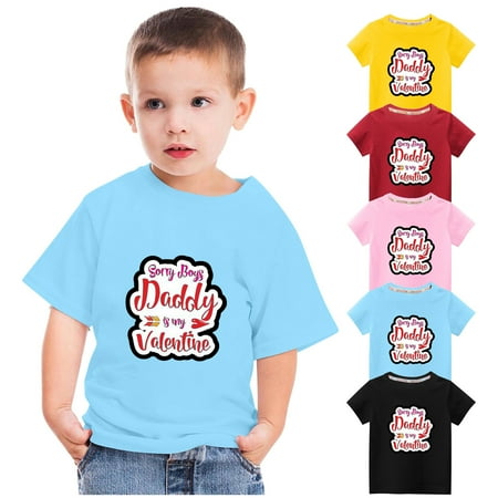 

Elainilye Fashion Baby Boys Girls Short Sleeve T-Shirt Solid Color Casual Print Round Neck Top Sizes 3-10Y Red