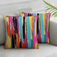 thumbnail image 2 of Shangniulu  Abstract Throw Pillow Cushion Cover, Multicolored Expressionist Work of Art Vibrant Rainbow Design Tainted Pattern, Decorative Square Accent Pillow Case,  Pack of 2, 2 of 6