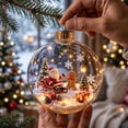 thumbnail image 6 of Clear Acrylic Christmas Snow Globe Ornament, 2D House Scene Ball Pendant for Holiday Tree Decor., 6 of 7