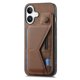 thumbnail image 2 of For iPhone 16 Case Retro Leather Back Cover Card Slot Side Kickstand - Green, 2 of 5