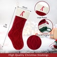 thumbnail image 2 of Christmas Stockings with Initials, Letter A Embroidered Xmas Stockings, 18" Large Monogram Knitted Xmas Stocking, Christmas Party Fireplace Family Hanging Stocking Decorations, 2 of 7