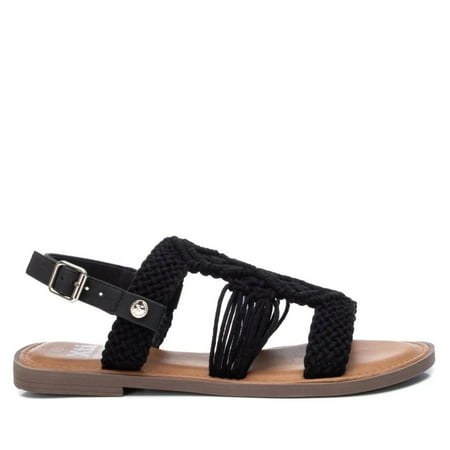 

Women s Braided Strap Flat Sandals By XTI 4392901 Black