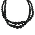 thumbnail image 3 of Black Color Wood Mix Stainless Steel Double Row Beaded Necklace for Women Size 18" Birthday Christmas Gifts for Women, 3 of 7