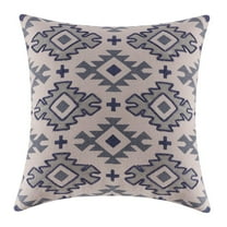 LR Home Sedona Cotton Poly Filled Pillow in Blue/Gray, 20" x 20"