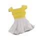 thumbnail image 5 of Conjunto de falda plisada a escala 1:6, camiseta y falda huecas de moda, accesorio blanco amarillo, 5 of 9
