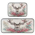 thumbnail image 7 of Dailycode 2 Pcs Kitchen Rug Set Non Slip Absorbent Soft Floor Mats for Kitchen Bathroom Deer and Flowers 19.7"x27.6"+19.7"x47.2", 7 of 7