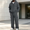 thumbnail image 5 of Ceisia Men's 2 Piece Tracksuit Full Zip Hooded Jacket And Elastic Waist Cargo Pocket Jogger Pants Casual Sweatsuit Set Gift, 5 of 9