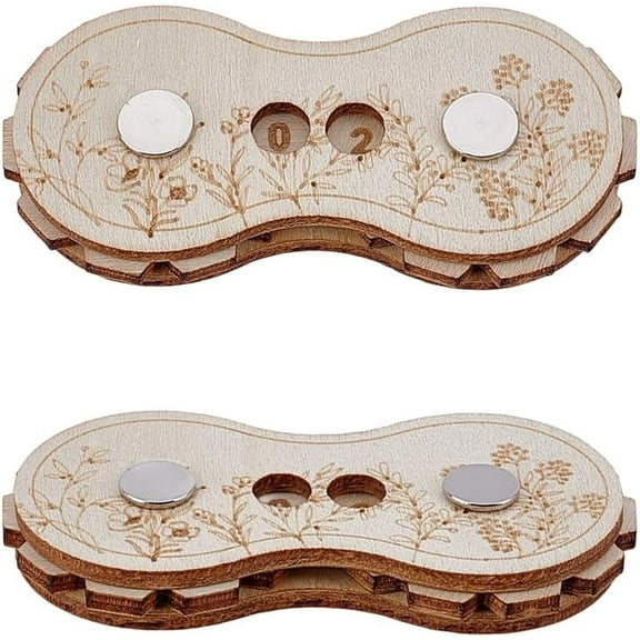 2 pcs Wooden Knitting Counters Knitting Row Counter Crochet Row Counter Wooden Knitting Stitching for Recording The Number of Weaving Rows 1.47x3.42x0.43inch