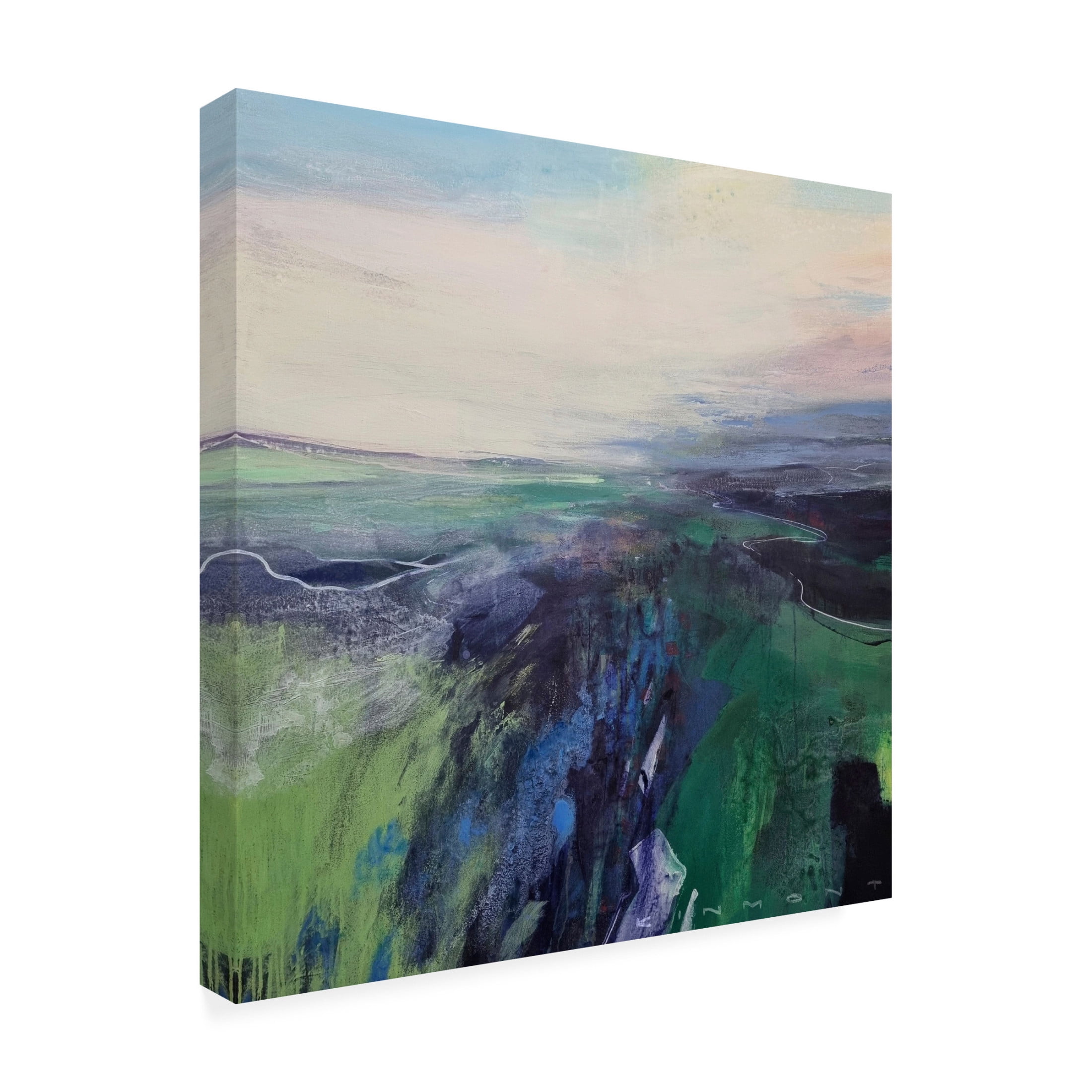 Canvas Wall Art - Andrew Kinmont 'Viridescent Valley 1' Wall Art for Living Room, Bedroom, or Office Décor by Trademark Fine Art - 18 x 18 Inches
