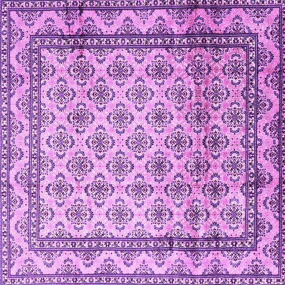 Ahgly Company Indoor Square Persian Purple Traditional Area Rugs, 5' Square