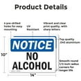 thumbnail image 2 of (2 Pack) No Alcohol OSHA Notice Sign 14 Inch X 10 Inch Indoor / Outdoor Rust-Free Aluminum Metal Signs for Workplace, Workshop, and Construction Site, Made in the USA, 2 of 8