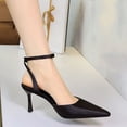 thumbnail image 2 of Women's Pumps Stiletto High Heel Ankle Strap Pointed Toe 8CM Pump Party Dress, 2 of 6