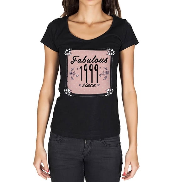 Women's Graphic T-Shirt Fabulous Woman Since 1999 25th Birthday Anniversary 25 Year Old Gift 1999 Vintage Eco-Friendly Ladies Short Sleeve Novelty Tee