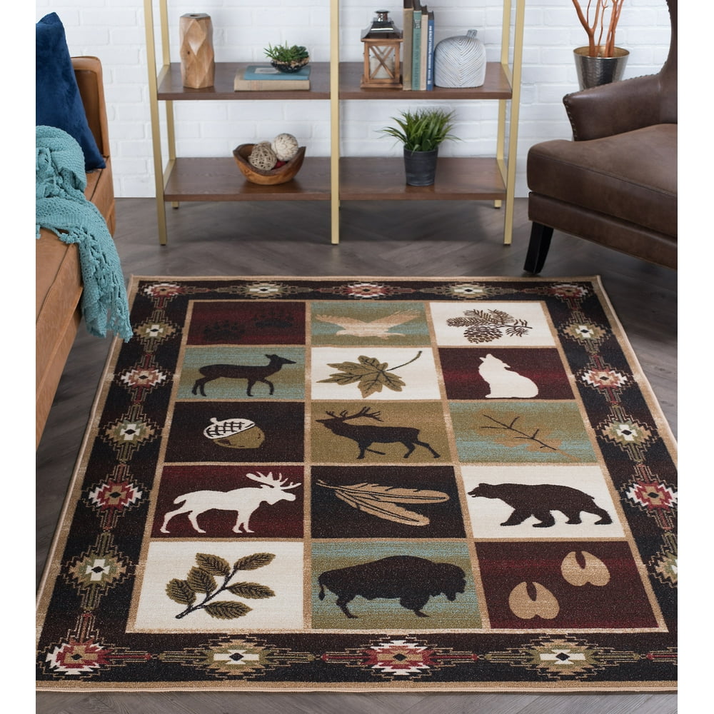 Mainstays Colorblock Wildlife Novelty Area Rug