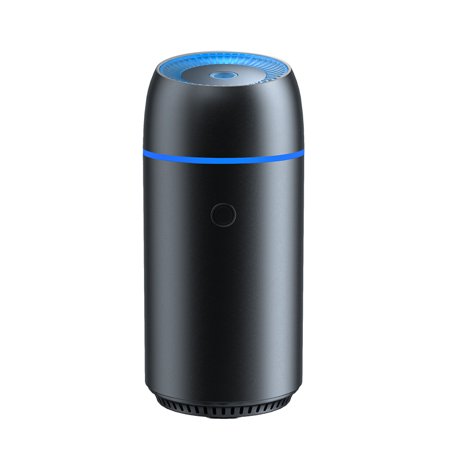 Car Aromatherapy Diffuser 100ml Car Humidifier Aluminium Alloy Night Light Auto Off Function USB Portable Dark Grey