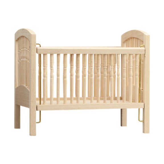 1/12 Doll Cunsing Cama decorativa Cuna de madera Cuna de madera de muñecas de para niñas Decoración para niños Escena de bricolaje