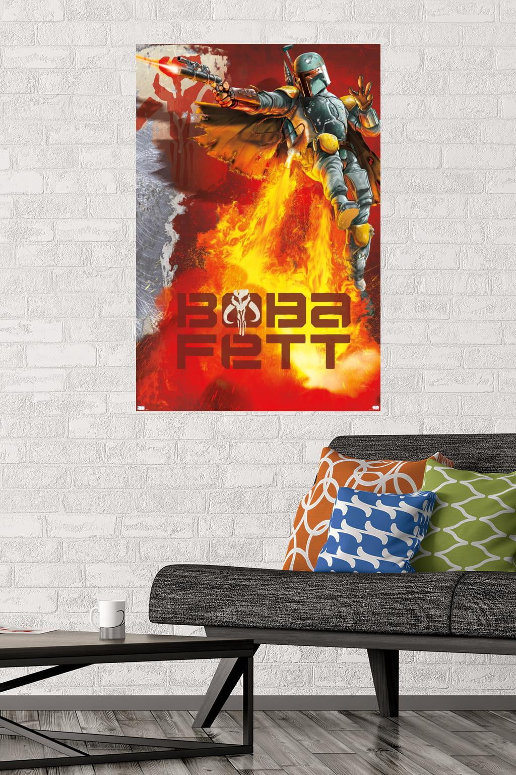 Star Wars: Saga - Boba Fett - Jet Pack Flames Wall Poster, 22.375" x 34"