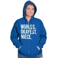 thumbnail image 3 of Worlds Okayest Niece Family Love Womens Plus Size Graphic Zipper Hoodie Brisco Brands 4X, 3 of 5