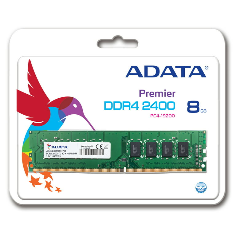 8GB AData DDR4 2400MHz PC4-19200 CL17 Desktop Memory 288 Pins -
