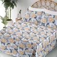 thumbnail image 3 of Ambesonne Springtime Fitted & Flat Sheet with Shams 4 Pcs Set, Autumnal Art Garden Rose, Queen, Pale Sky Blue Pale Orange, 3 of 5
