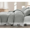 thumbnail image 4 of Chezmoi Collection Cliff 3-Piece Lightweight Cooling Comforter Set, King, Rayon Derived from Bamboo & Polyester Blended, Soft Breathable Bedding for Hot Sleepers, Light Gray, 4 of 9