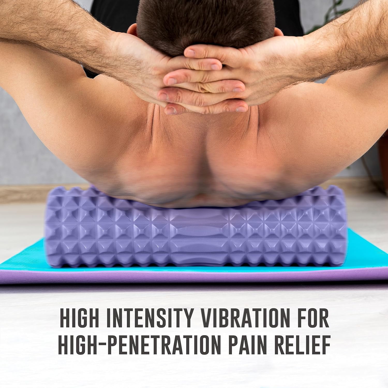 Nordic Lifting Vibrating Foam Roller – 5-Speed Deep Tissue Back Roller for Muscle Massage & Recovery Blue