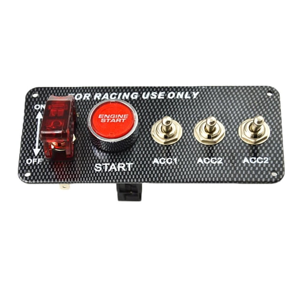 Interruptor Encendido Fibra Carbono Modificado para Coche Combinación Cinco en Combinación Interruptor Encendido Integrado Carreras