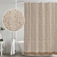 thumbnail image 4 of Pink Brown Floral Shower Curtain Set - Standard 72" x 72" Washable Bathtub Curtain with 12 Hooks, Spring Flowers Waterproof Fabric Stall Shower Curtains for Bathroom/Bathtub Décor, 4 of 6