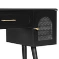 thumbnail image 7 of Yoneston Vanity Set with Charging Station 2 Outlets & USB Ports, 4 Drawers, Arched Glass Doors & Upholstered Stool, Black, 7 of 7
