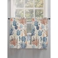 thumbnail image 5 of Blue Coastal Bathroom Window Curtain, Summer Beach Coral Shell Starfish Vintage Light Filtering Coffee Kitchen Curtains, Bedroom Living Room Curtains 2 Panel 84"x45", 5 of 6