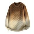 thumbnail image 2 of Men Solid Color Sweaters Vintage Long Sleeve Sweater Slouchy Mock Neck Pullover for Winter Coffee 2XL, 2 of 8