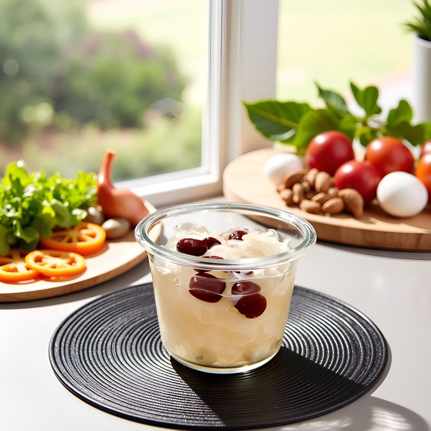 TT - 24 Oz Round Glass Food Storage Container, 3 Cup Round Glass Soup Container with Airtight Lids BPA free, Leakproof Borosilicate Storage bowls, Dishwasher Microwave Freezer Safe (4 Pack)