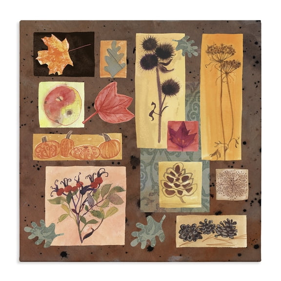 Stupell Industries Eclectic Autumn Botanicals Pattern Canvas Art, 36 x 36, by Maret Hensick