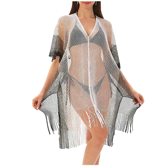 successthop Women's Swim Cover Ups for the Beach Casual Crewneck Dress Short Sleeve Swimsuit Summer Holiday Swimwear