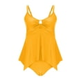 thumbnail image 4 of Aboser Women's Summer Swimdress Two Piece Push Up Swimsuits Tummy Control Cutout Bathing Suit Flowy Hide Belly Swim Dress with Shorts, 4 of 8