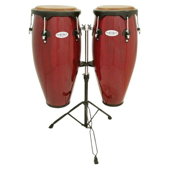 Toca Synergy Series Wood Conga Set with Stand Rio Red