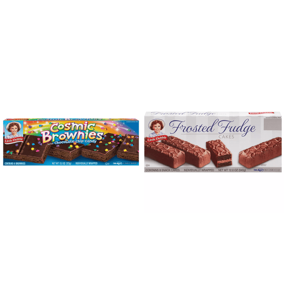 Little Debbie Cosmic Brownies, 6 ct&Little Debbie Frosted Fudge Cakes, 8 ct