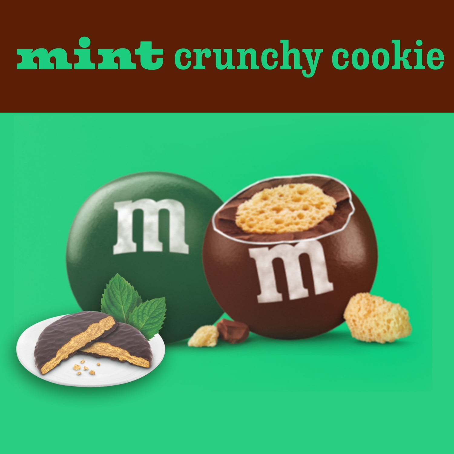 M&M's Milk Chocolate Mint Crunchy Cookie Candy, Sharing Size - 2.83 oz Bag