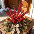 thumbnail image 6 of 5 Pcs Artificial Red Berry Picks for Christmas Tree,8.66 inch Red Berries Stems,Christmas Holly Berry Branches,Xmas Berries Branches Decoration,Faux Holly Berry Twigs for Xmas Tree Ornaments,Z-Red, 6 of 7