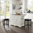 thumbnail image 3 of Crosley Julia Stainless Steel Top Kitchen Island with Square Stools in White, 3 of 6