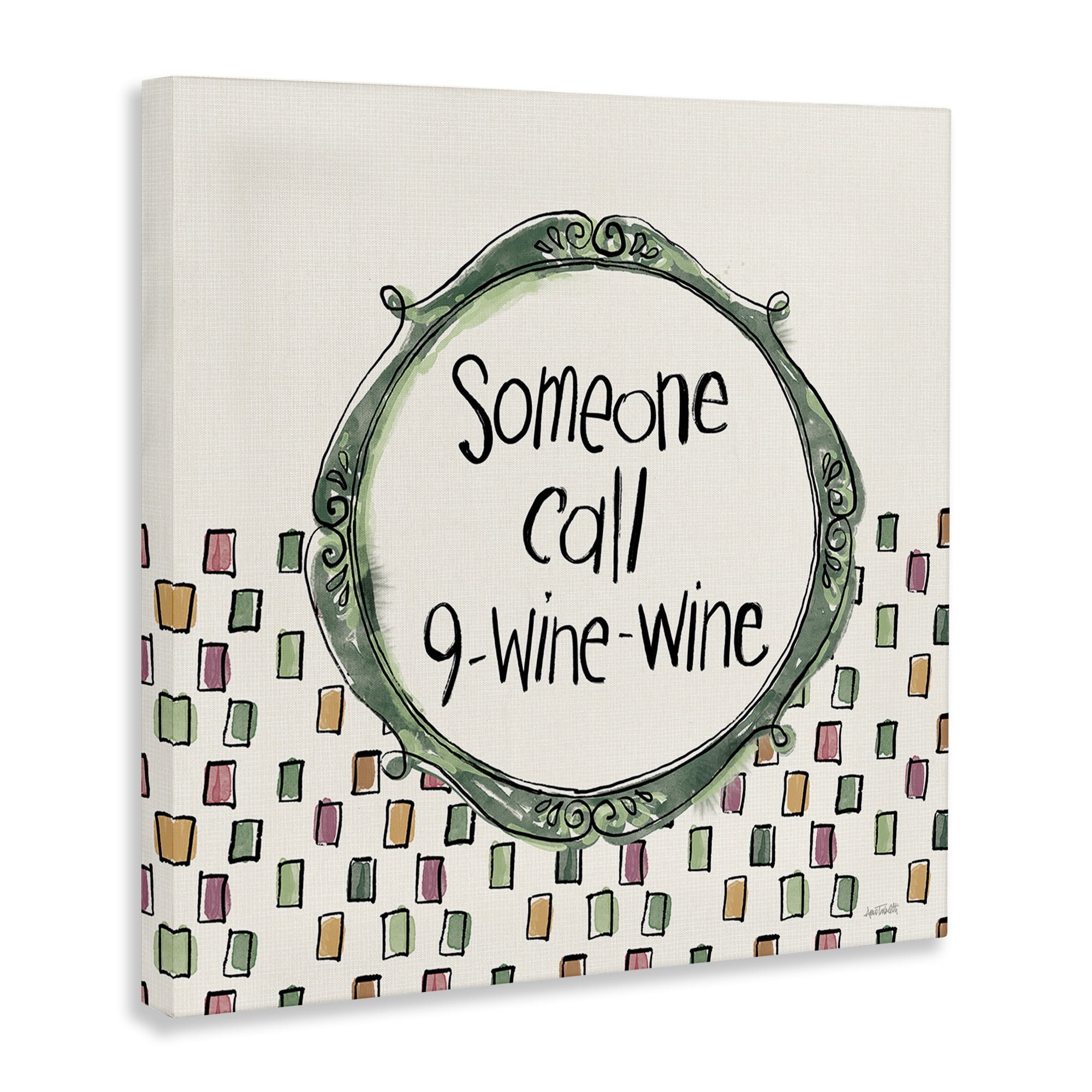 Stupell Industries Funny Wine Sentiment Food & Beverage Painting Wrapped Canvas Art Print Wall Art, 30 x 30
