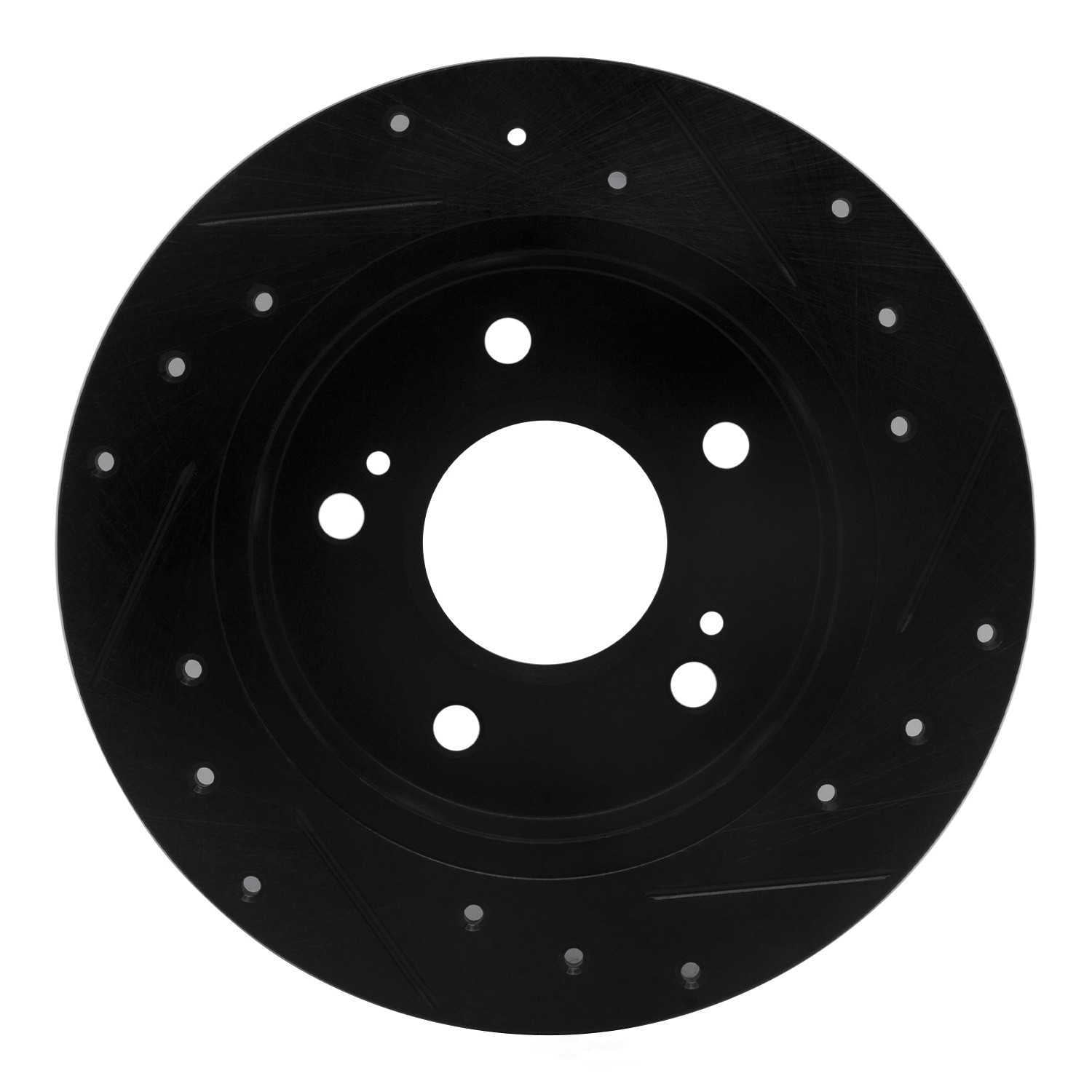 Dynamic Friction Company 633-67046L DFC Brake Rotor - Drilled And Slotted - Black