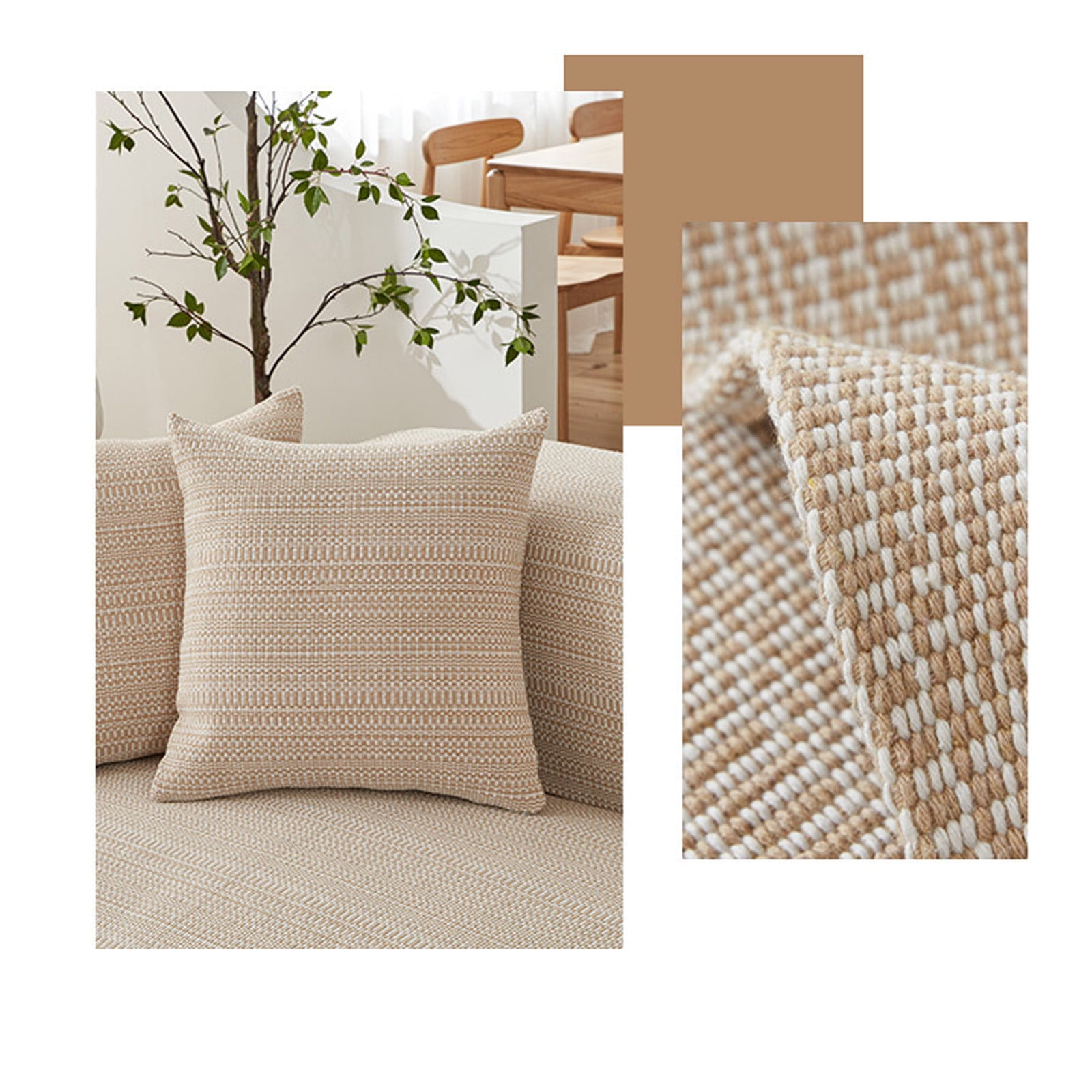 VOAVEKE Couch Cover, Sofa Cover, Linen Sofa Cushions For All Seasons Easy And Modern Non Slip And Dirt Proof Cotton And Linen Woven Sofa Cover