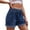 Dark blue, variant on Fjuchai Women Denim Shorts Casual Baggy Trendy Jeans Short Pants Lightweight Elastic Waist Drawstring Comfy Denim Shorts S-XXL