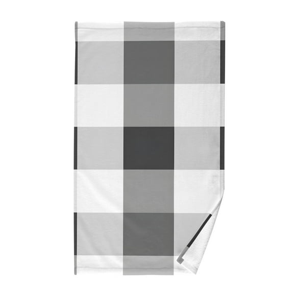 Black Grey White Checkered Pattern Cotton Face Towels Absorbent Hand Towel Soft Bathroom Towel for Kitchen Hotel Decoration